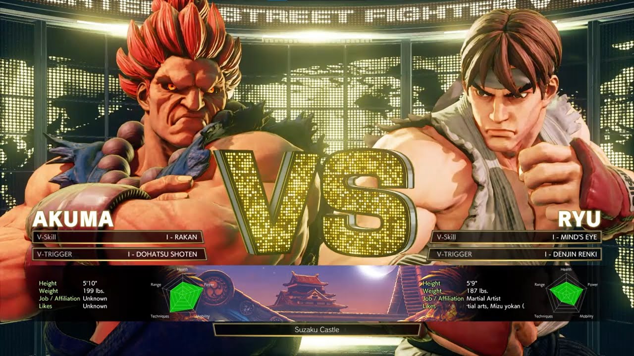 STREET FIGHTER V - Akuma VS Ryu (Hardest / CPU level 8)