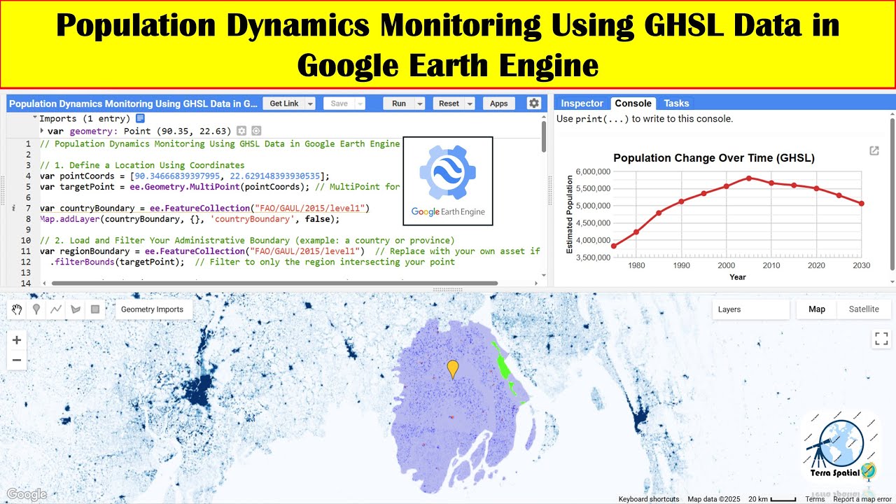 Population Dynamics Monitoring using GHSL Data in Google Earth Engine