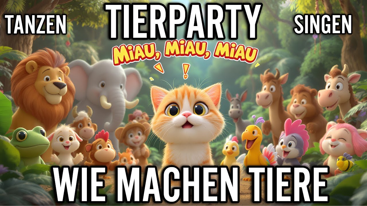 Wie machen die Tiere 🐱🐶🐮 - Kindergartenlied -Tierlied f&uuml;r Kinder