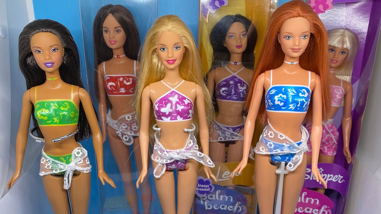 2001 PALM BEACH BARBIE DOLL COLLECTION Christie Teresa Barbie Lea Midge Skipper #dollcollection