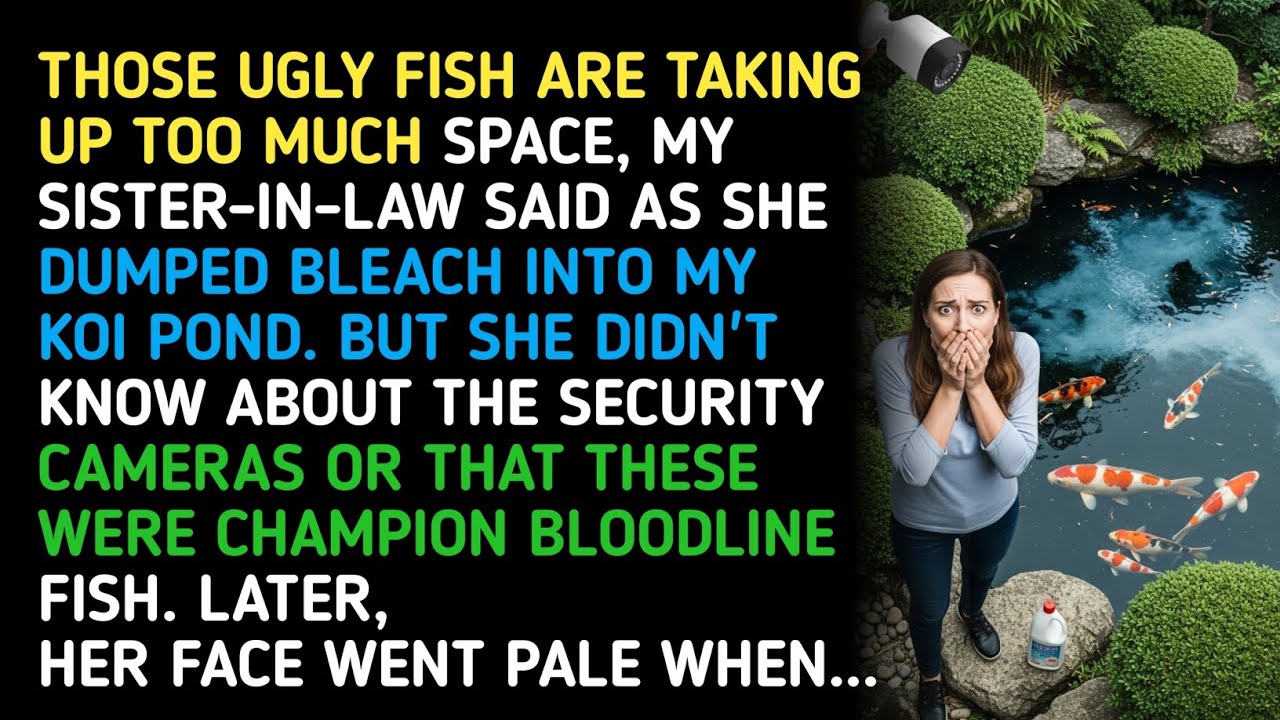 THOSE UGLY FISH ARE TAKING UP TOO MUCH SPACE, MY SISTER-IN-LAW SAID AS SHE DUMPED BLEACH INTO... 