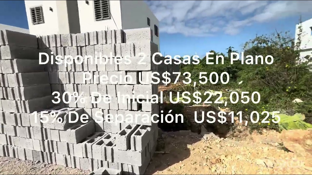Casas  En Plano con Patio En Santo Domingo Este República Dominicana De Bajo Costo Desde US$73,500