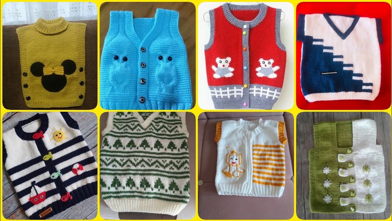 Baby boy half sweater design/Two colour sweater design for boy/Half jacket design