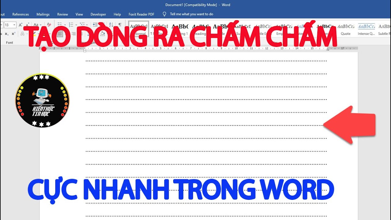 Cách tạo dòng chấm trong word cực nhanh