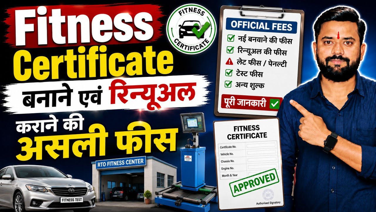 जानिए Fitness Certificate बनाने एवं रिन्यूअल कराने की असली फीस | New Fitness Certificate Fees 2026