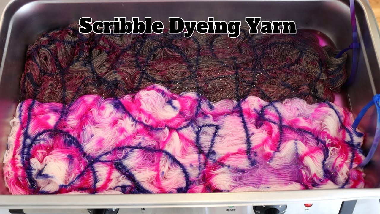 Dyepot Weekly #494 - Scribble Dyeing on Merino vs Yak Blend Sock Yarns; Immersion Dyeing