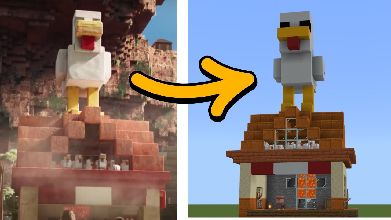 MINECRAFT MOVIE-steve's lava chicken build TUTORIAL