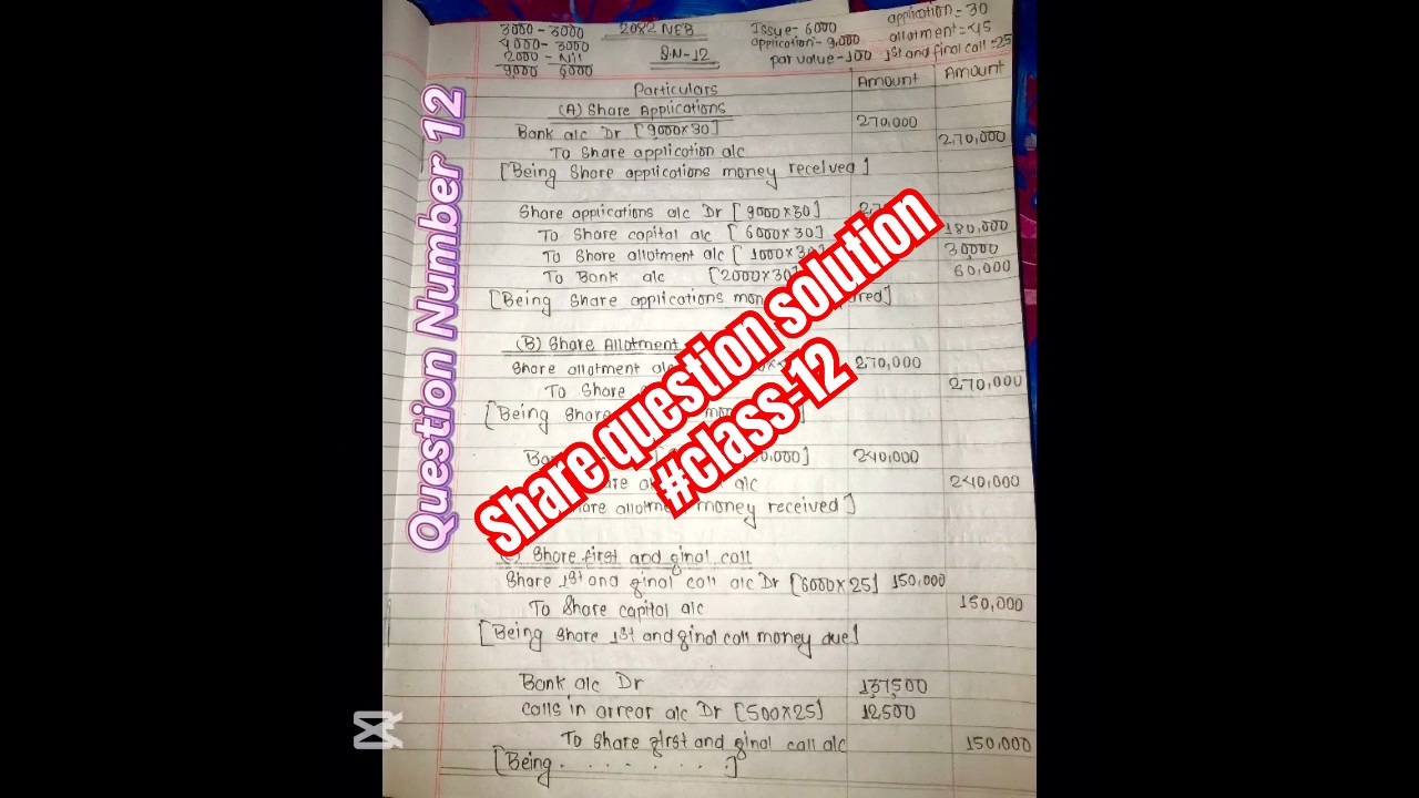 Grade 12//#NEB 2082// Qn-12[share]//Solution:5 marks😱😱#account #exam#neb#viral#trending