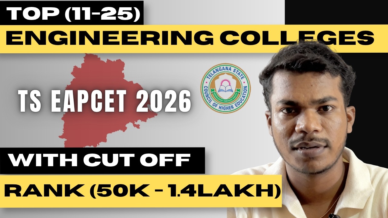 TOP 11-12 ENGINEERING COLLEGES IN TG | EAPCET | RANK VS COLLEGE