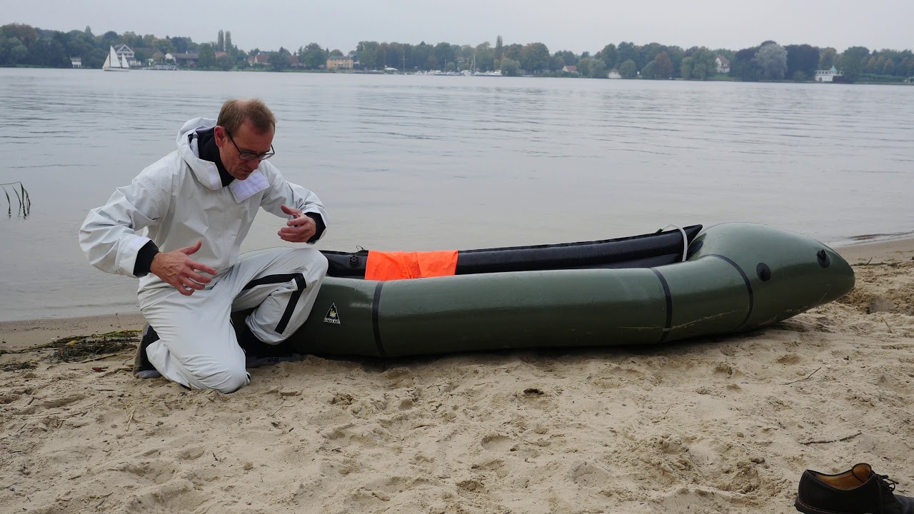 Selbstgenähter Trockenanzug für Packraft oder Paddelboot