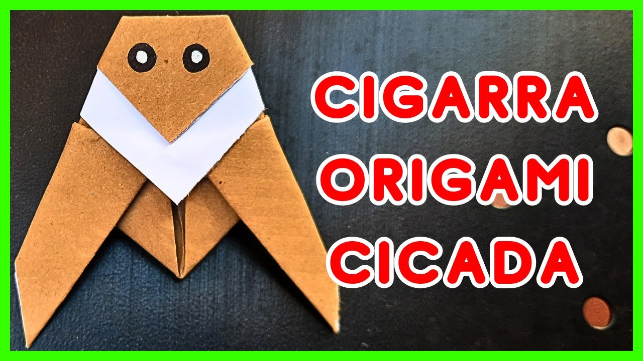 ⩥ Cómo hacer una CIGARRA de Origami  | Tutorial PASO A PASO ✅