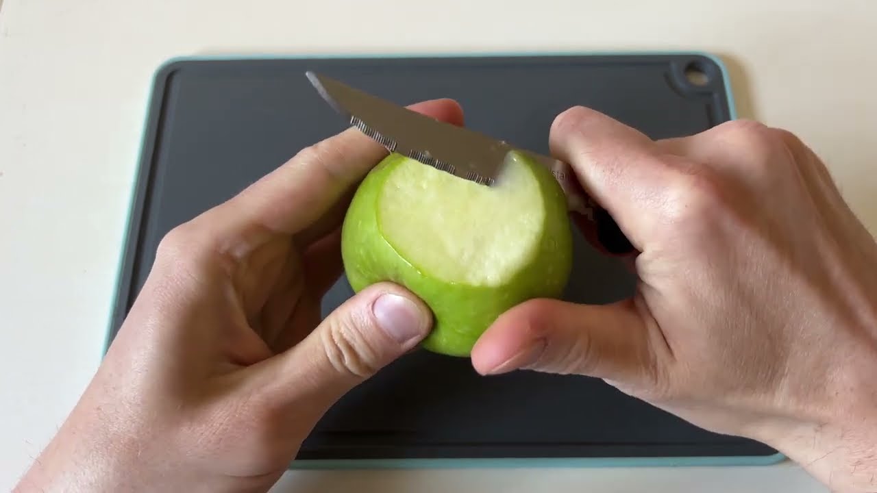 Cutting and eating apple close-up | ASMR No Talking, No Speaking, No Commentary