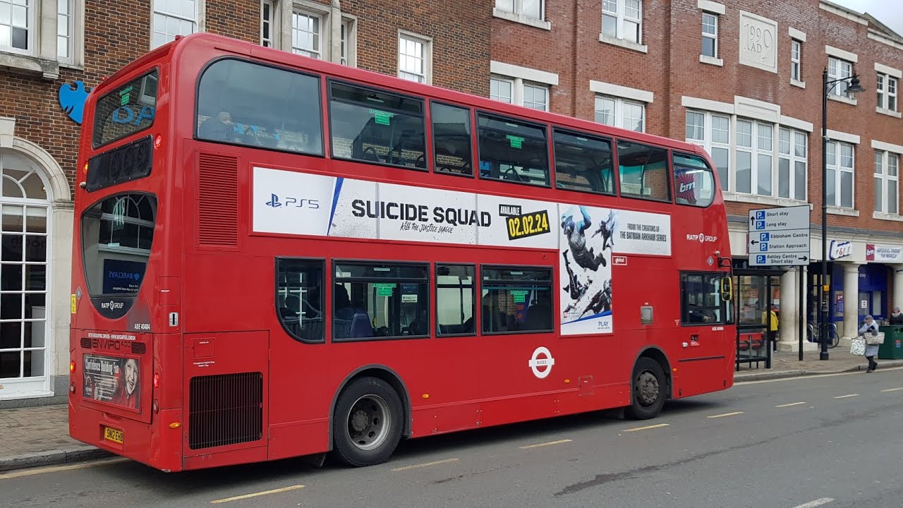 Full Ride: London Bus Route 406 Kingston - Epsom. RATP Group Enviro400 ADE40484 (SN12 EHB)