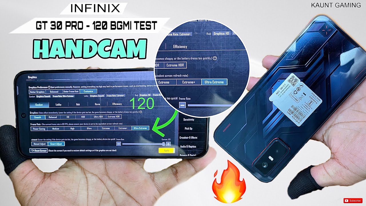 Infinix GT 30 pro - 120 FPS BGMI Test HANDCAM  | 120 FPS test | Gaming Trigger test 🔥