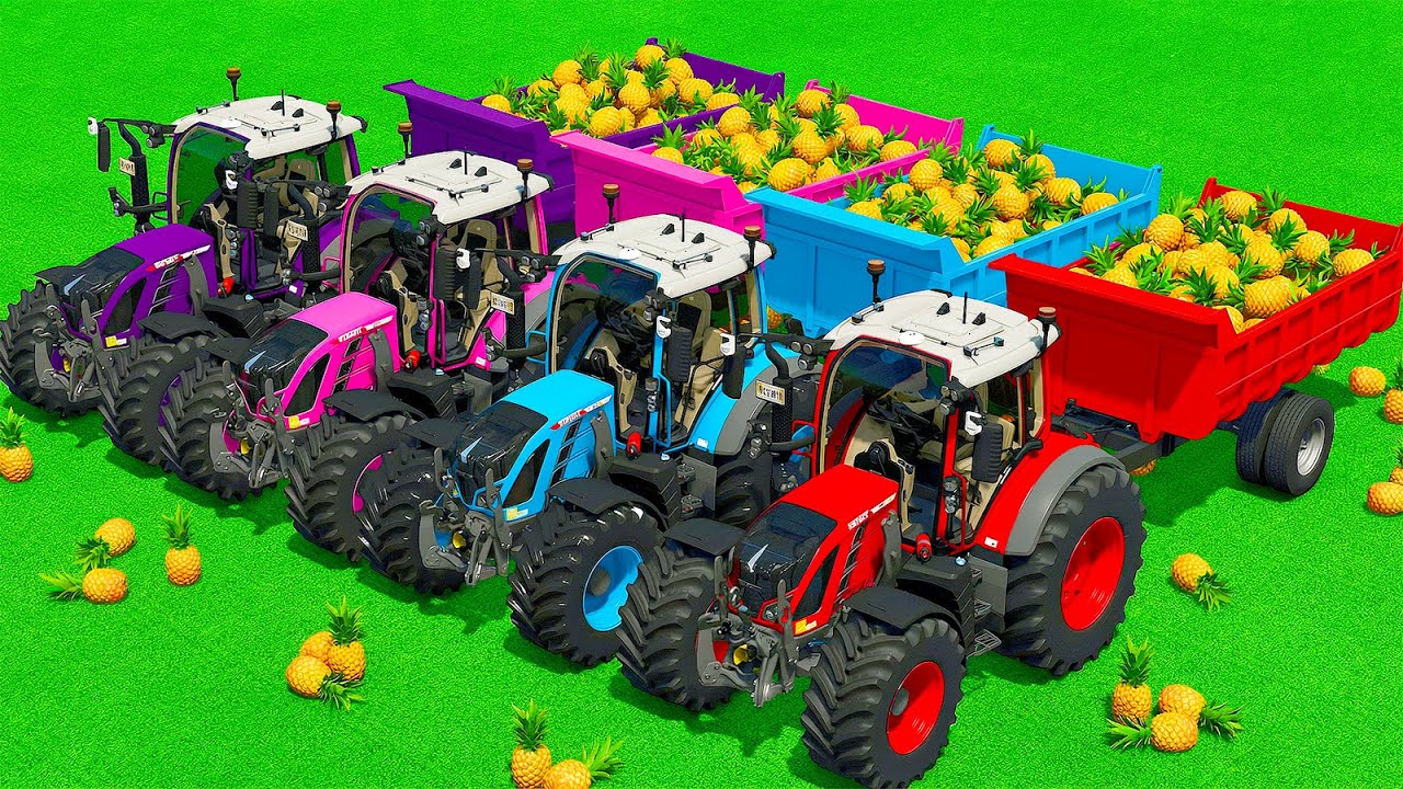 LOAD AND TRANSPORT PINEAPPLES WITH FENDT TRACTORS – Farming Simulator 25