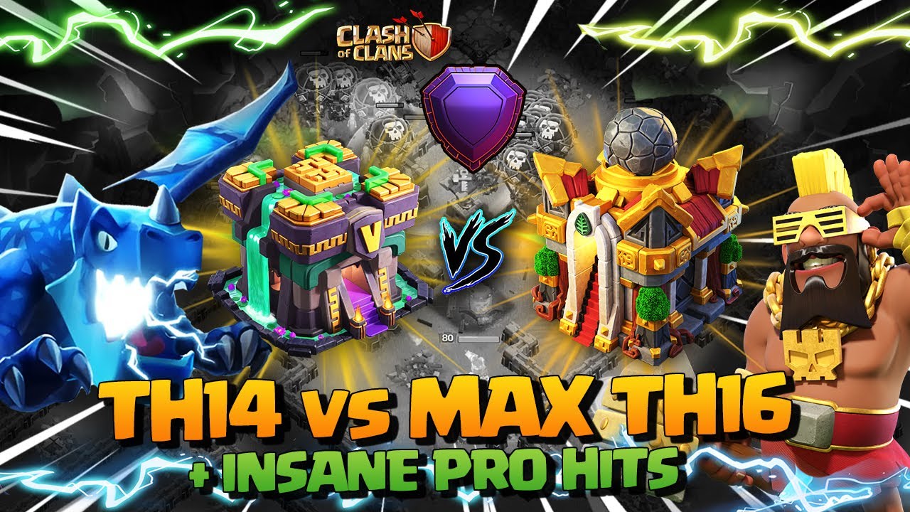 Th14 vs Th16 | Th14 vs Max Th16 & Best Th14 Pro Hits 3 Star Attack - Th14 QC LaLo Clash of Clans coc