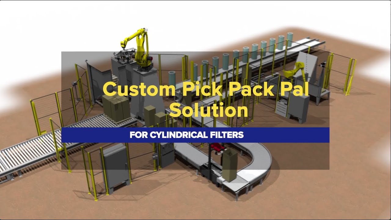 Custom Pick Pack Pal Palletizer Solution for Cylindrical Filters