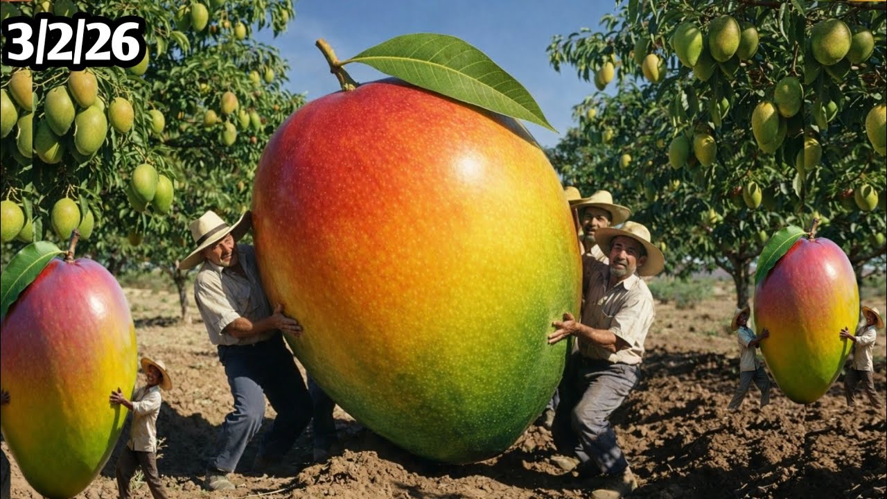 How Mangoes Are Grown in the Desert | From Flowering to Super Large Ripe Harvest