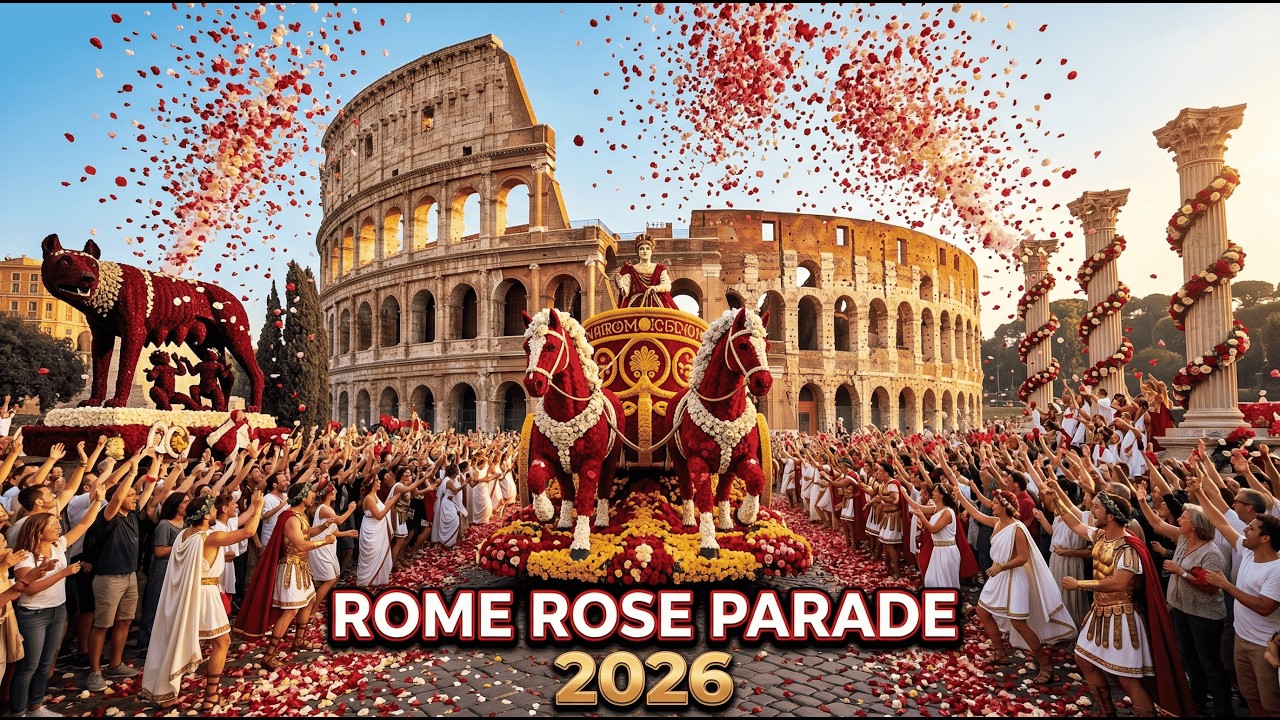 Rome Rose Parade 2025 🌹 | Ancient Splendor Meets Floral Art in 8K [AI Visualization]