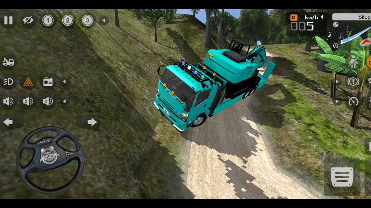 KEREN PERMAINAN TRUK TOWING ISUZU BAWA EXCAVATOR MENUJU PERBUKITAN - GAME BUS SIMULATOR INDONESIA