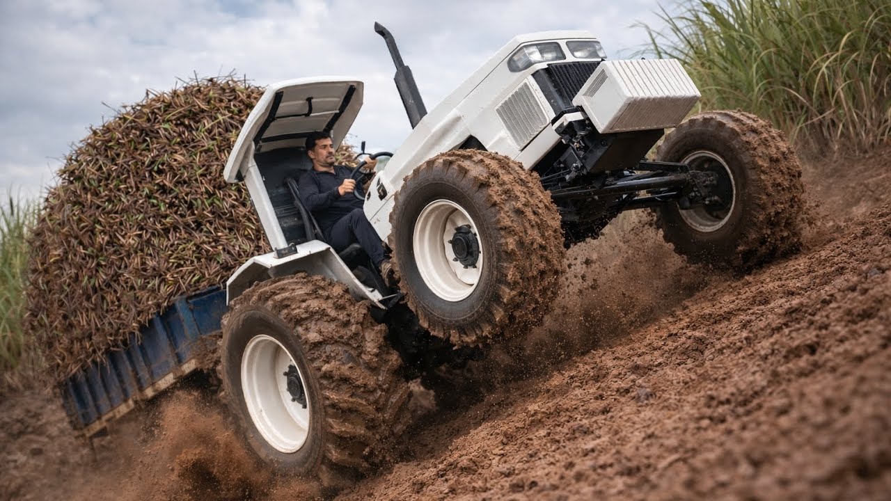 खतरनाक चढ़ाई में गन्ने से भरी ट्रॉली | Tractor Power in Muddy Field 😱🚜