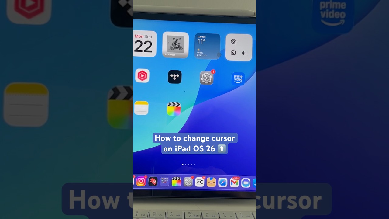 Comment changer le curseur iPad OS26 #ipad #ipadpro #appleipad #ipados26