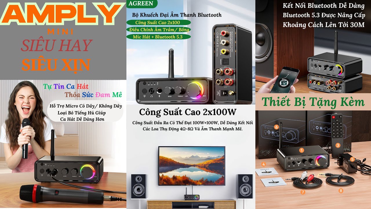 Amply Mini Siêu Hay |giá rẻ đầy đủ chức năng|công suất lớn|chỉ có tại Tuấn Ngọc Audio