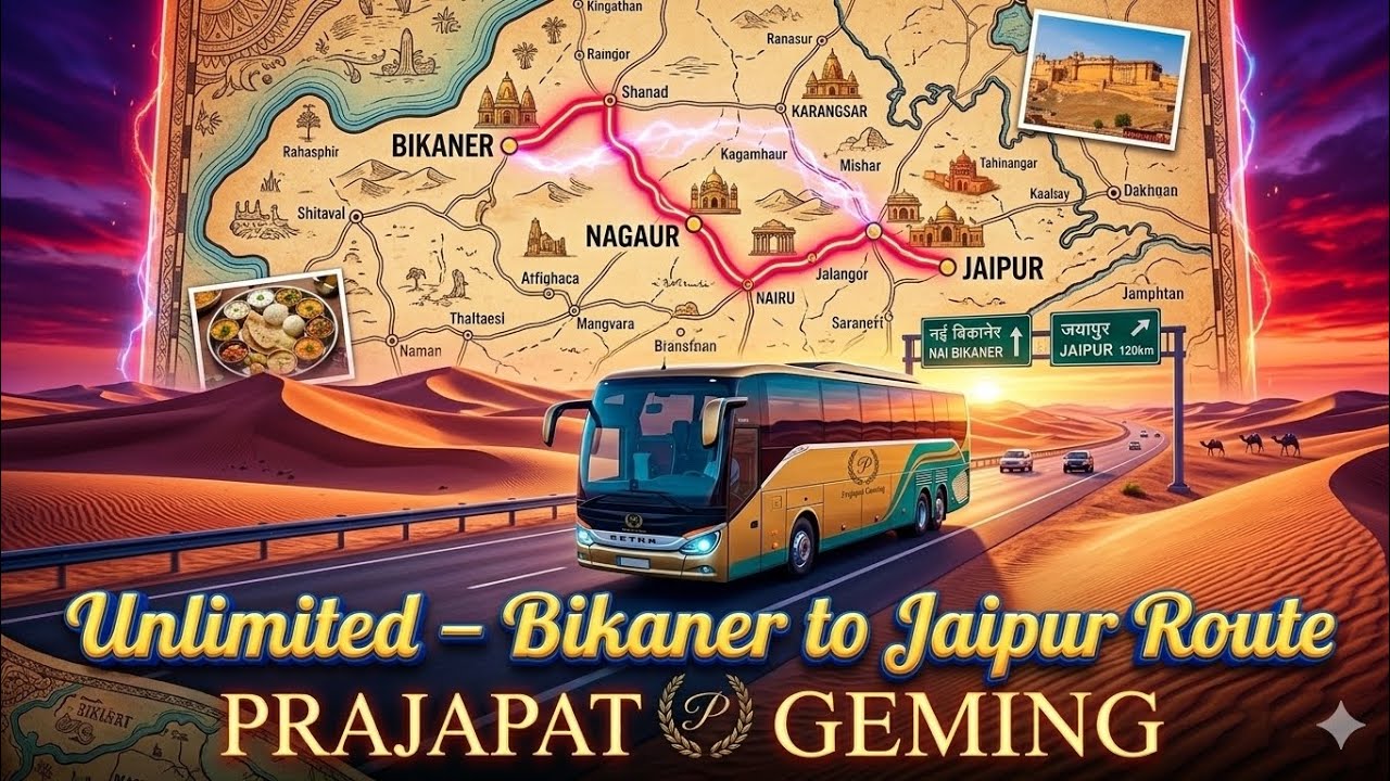 Bikaner to Jaipur Route Bus Simulator| Prajapat Gaming