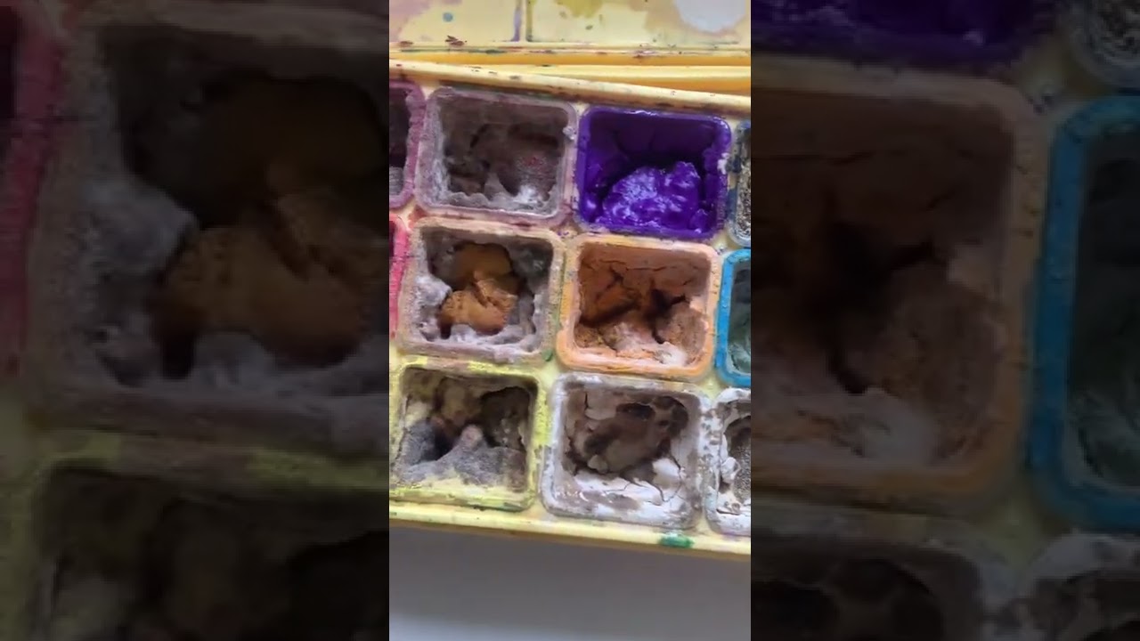 Mold Attack! Poor gouache paint 😭 #shorts