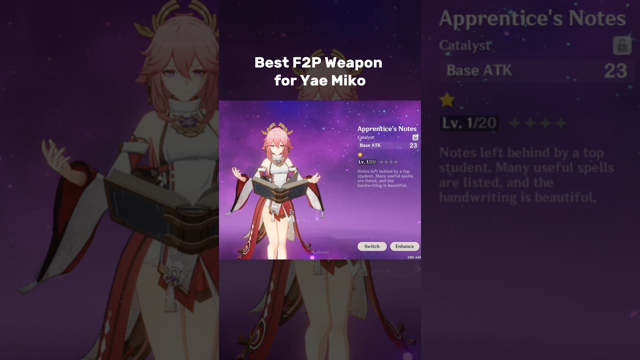 Best F2P Weapon for Yae Miko Showcase - Genshin Impact