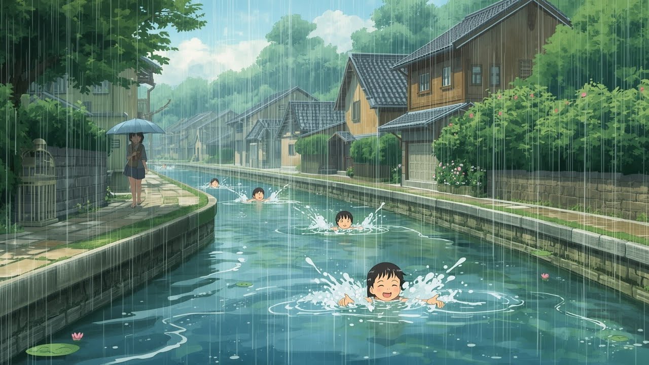 Rainy Village Night | Cozy Countryside Life | Ghibli Inspired 🌧️🏡✨”