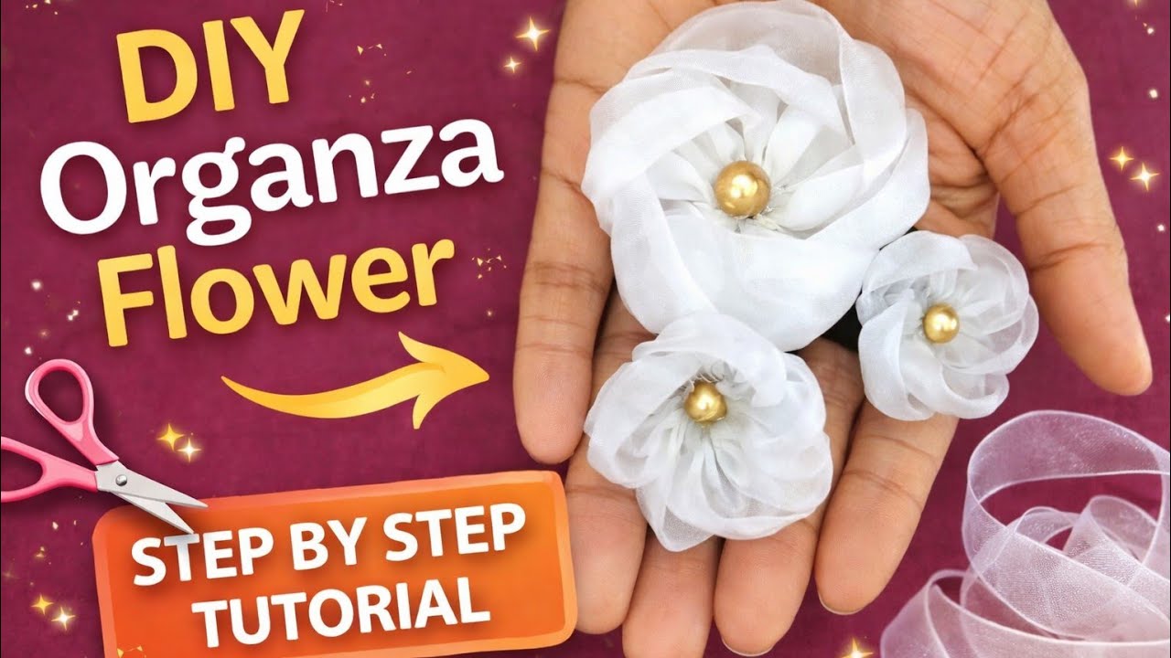 ✨ DIY Organza Flower – Easy & Beautiful @craft.pocket 