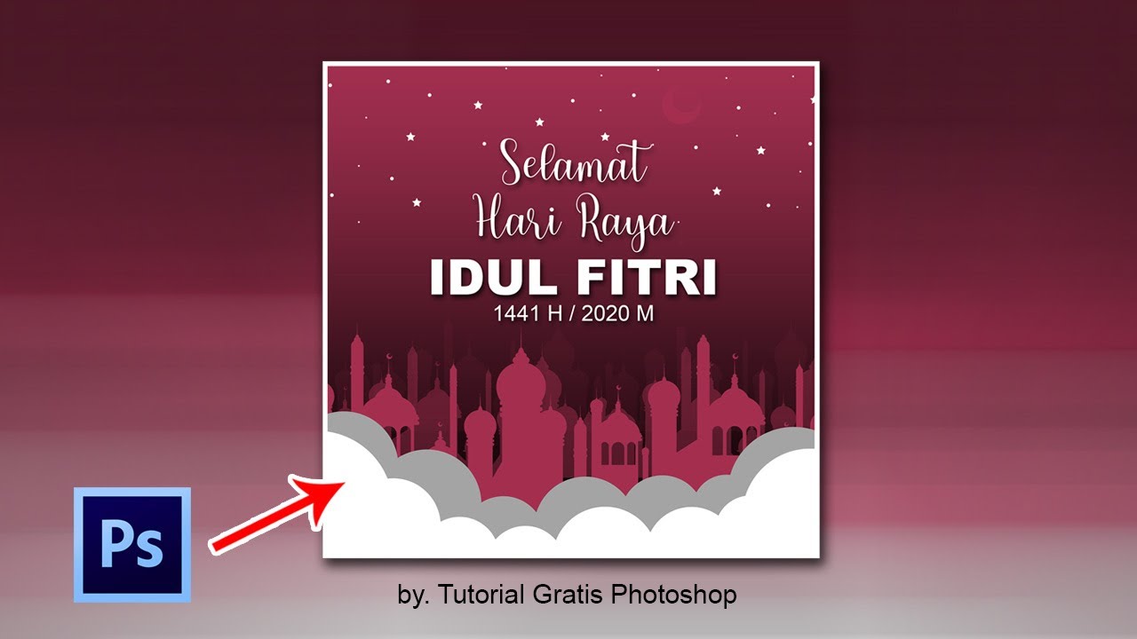 Cara Desain Medsos Selamat Idul Fitri di photoshop CS6