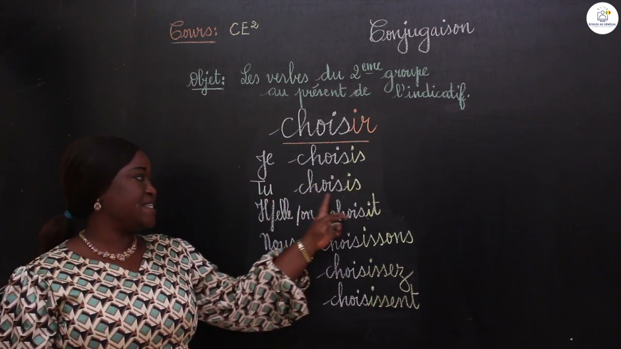 Cours - CE2 - Français: Conjugaison / Les verbes du 2ème groupe au présent de l'indicatif  /Mme Sarr
