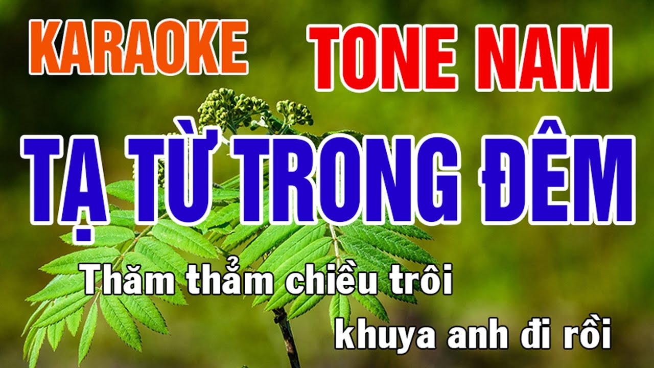 Tạ Từ Trong Đêm Karaoke Tone Nam Nhạc Sống - Phối Mới Dễ Hát - Nhật Nguyễn