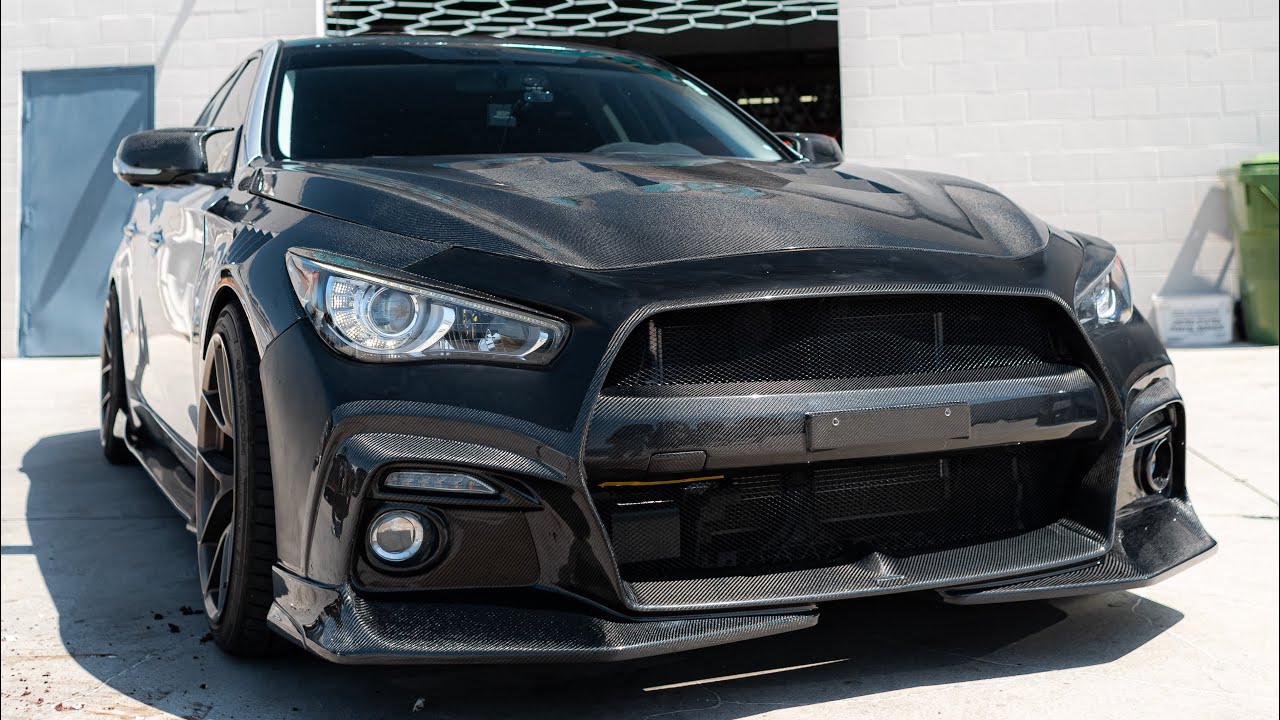 Q50 Front End Transformation with Carbon Fiber!