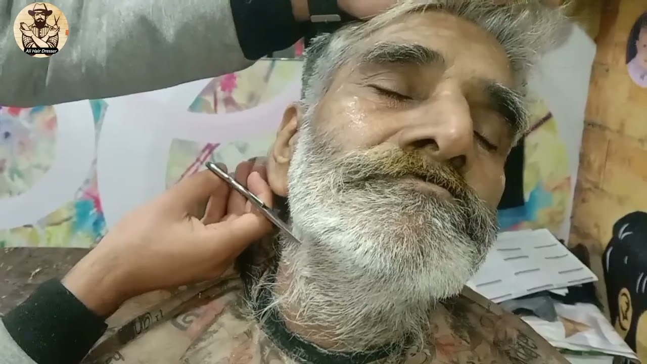 How To old Man Round face Round Beard Cut Tutorial 2022✅ simply old Man Beard styles 87years 👳‍♂️