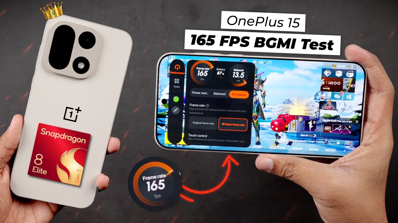 OnePlus 15 - 165 FPS BGMI Test After New Update 🤯 - Heating & Battery Test🔥
