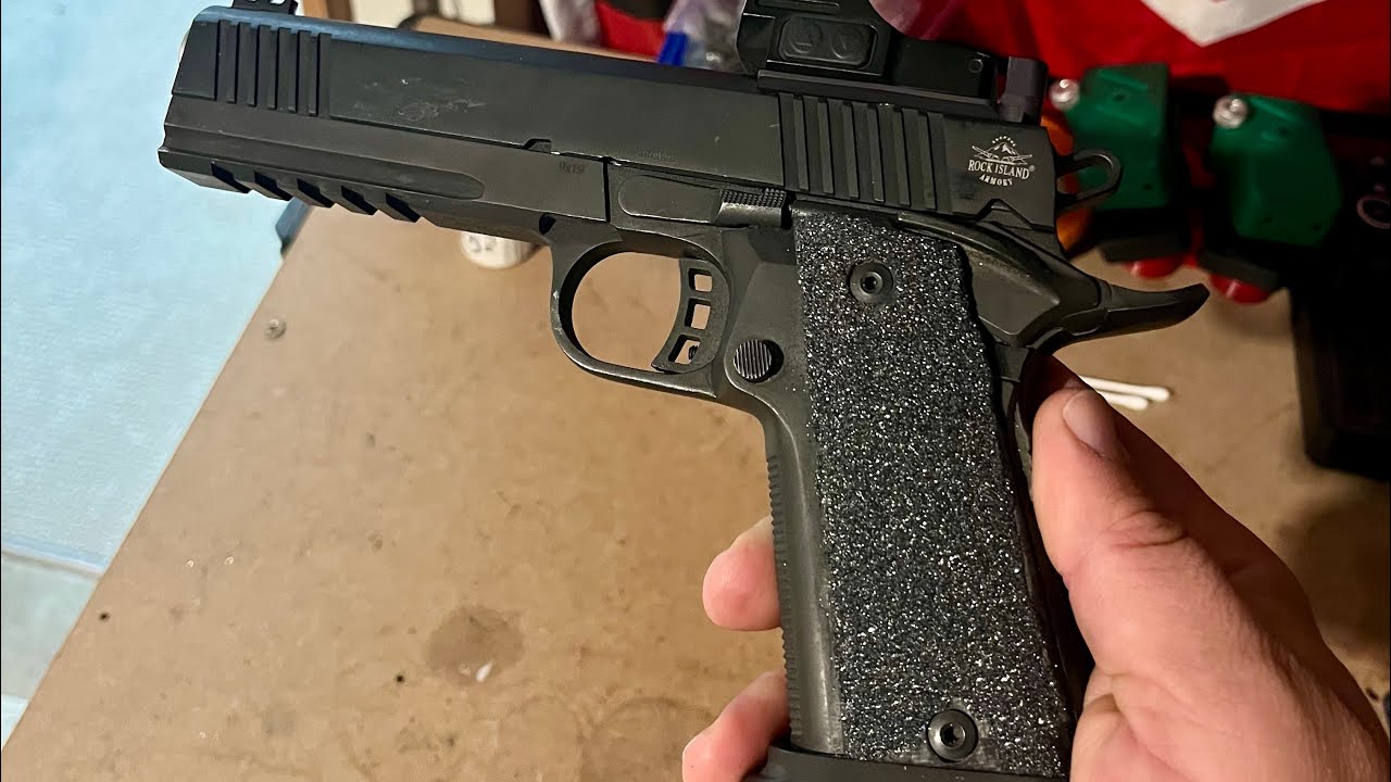 Quick video on how the Rock Island Armory Pro Ultra Match HC 1911 in 9mm shoots ~ best value 2011!!!