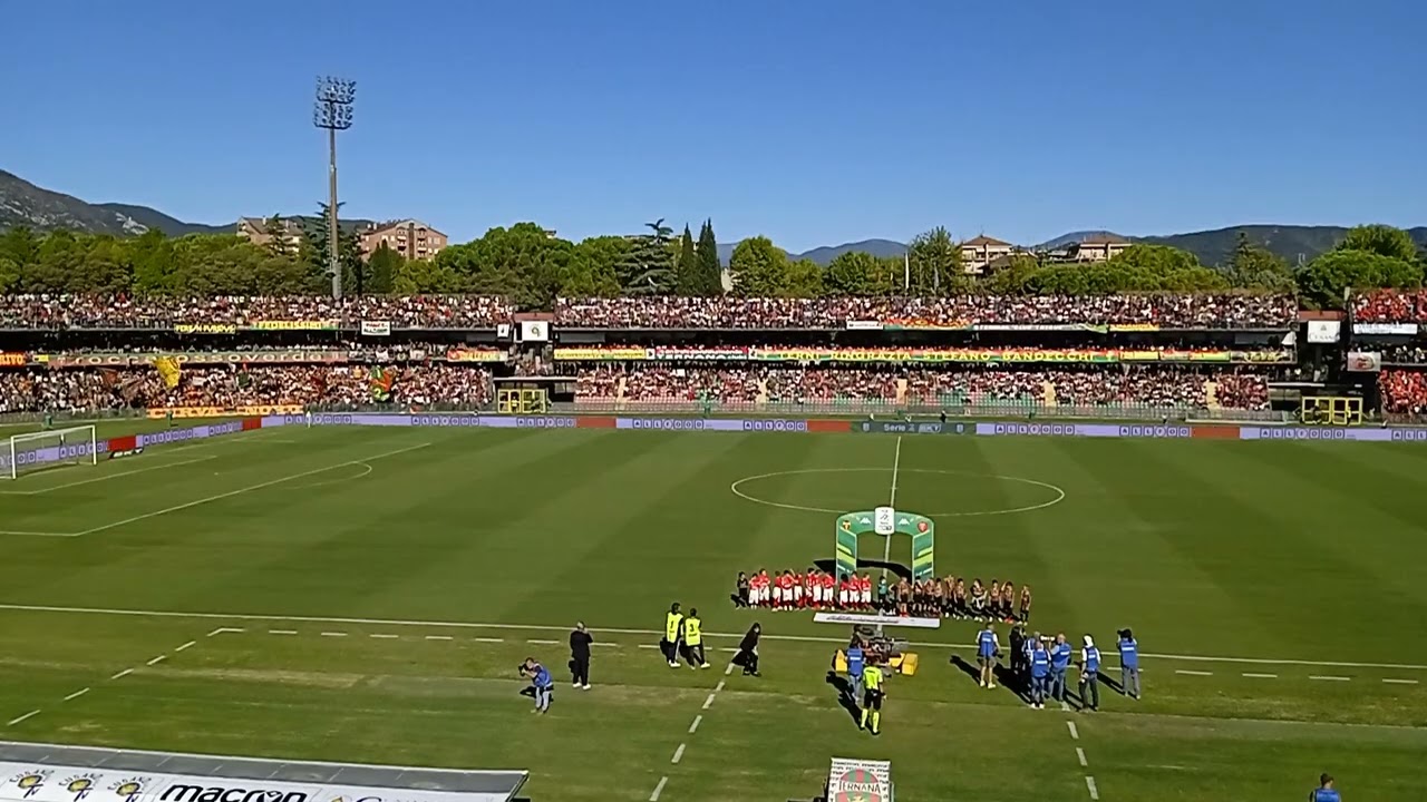 DERBY TERNANA - PERUGIA 1-0. 18/09/2022. FORMAZIONI, COREOGRAFIA, INGRESSO IN CAMPO