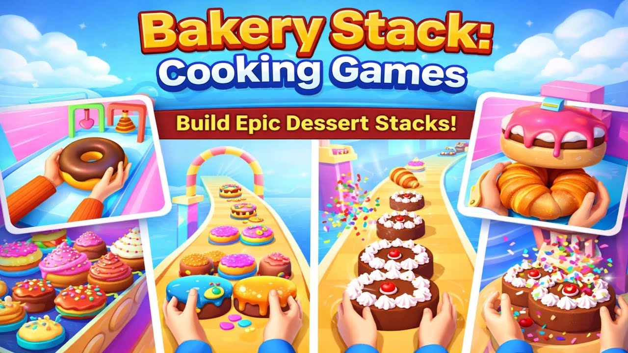 Bakery Stack: Cooking Games – Gameplay Walkthrough | Stack Cakes & Add Sweet Cream 🎂🍩