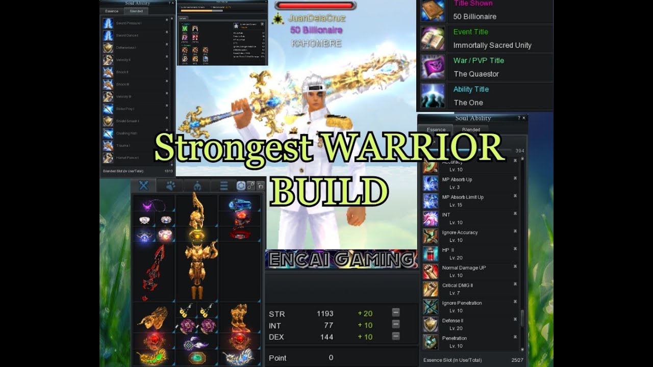 (CABAL ONLINE PH) Guide How to build Strongest WARRIOR (FARM,PVP,MWAR)