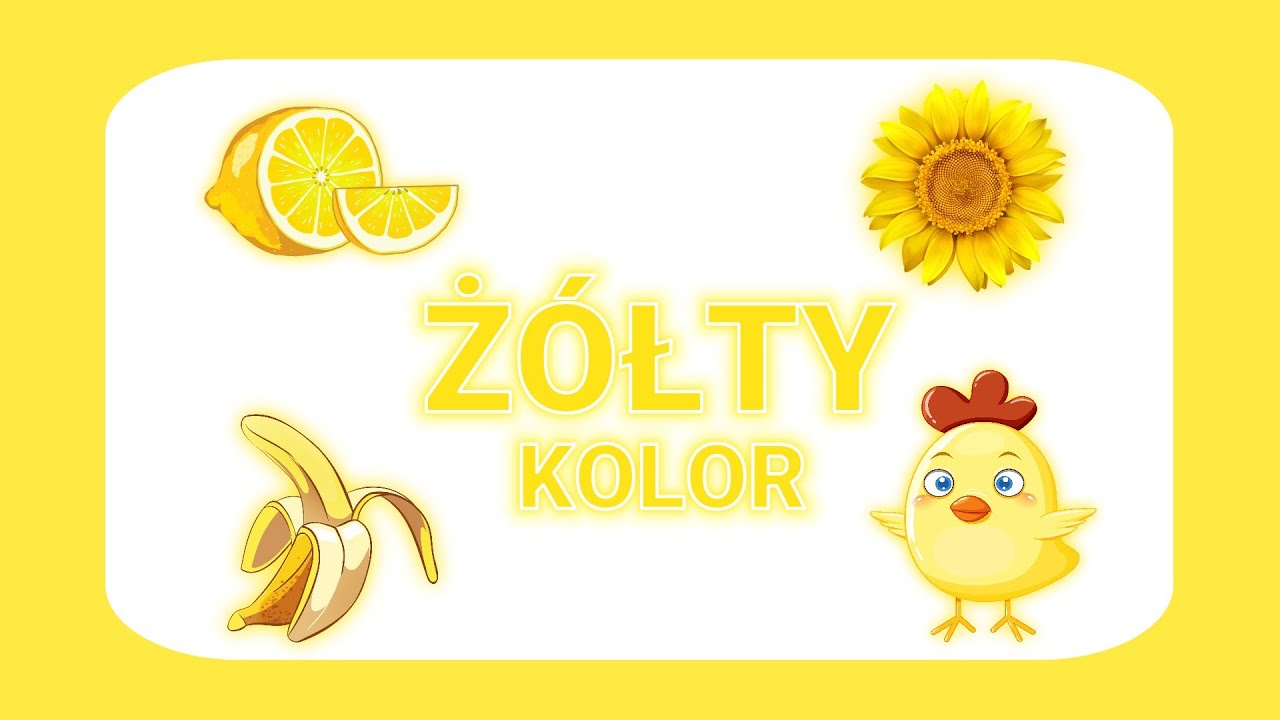 Uczymy kolory. Kolor żółty. Filmiki edukacyjne dla dzieci.