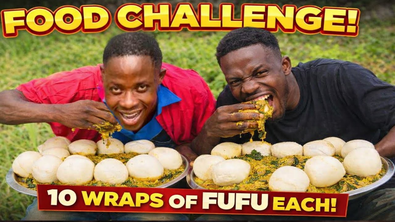 EATING COMPETITION FIRST TO FINISH 10 FUFU AND EGUSI SOUP