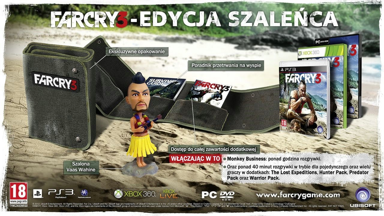 Far Cry 3 Edycja Szaleńca - unboxing edycji kolekcjonerskiej PL - Kącik Kolekcjonera