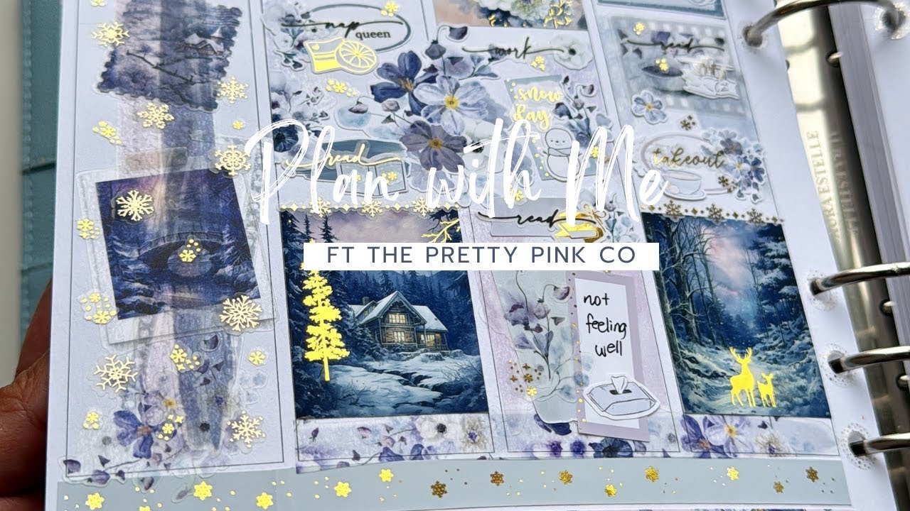 Memory Plan With Me ft ' Wintry Night' by The Pretty Pink Co | A5 Wide Rings