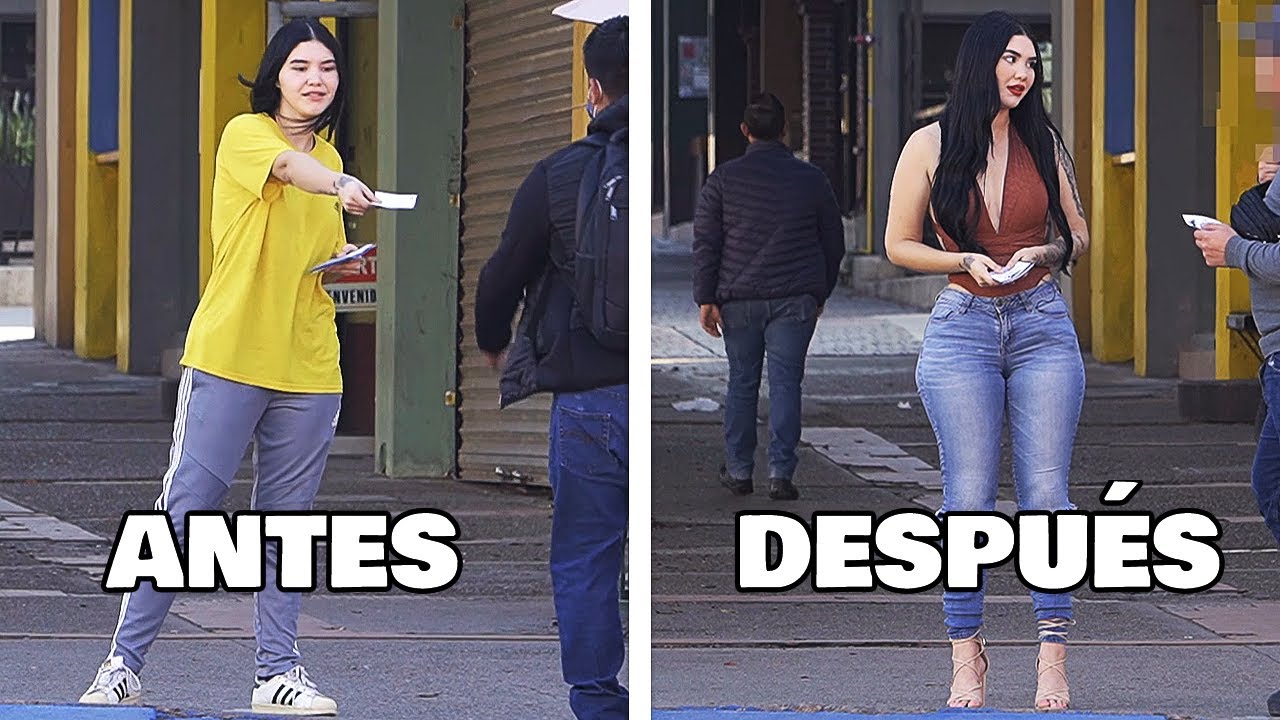 Repartiendo VOLANTES con dos OUTFIT diferentes - Kim Muñoz