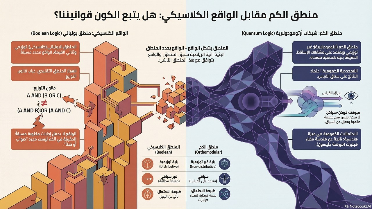المنطق الكمومي مقابل الواقع الكلاسيكي. منطق الكم المنعكس يكسر قوانين الحقيقة الكلاسيكية. منطق الكم