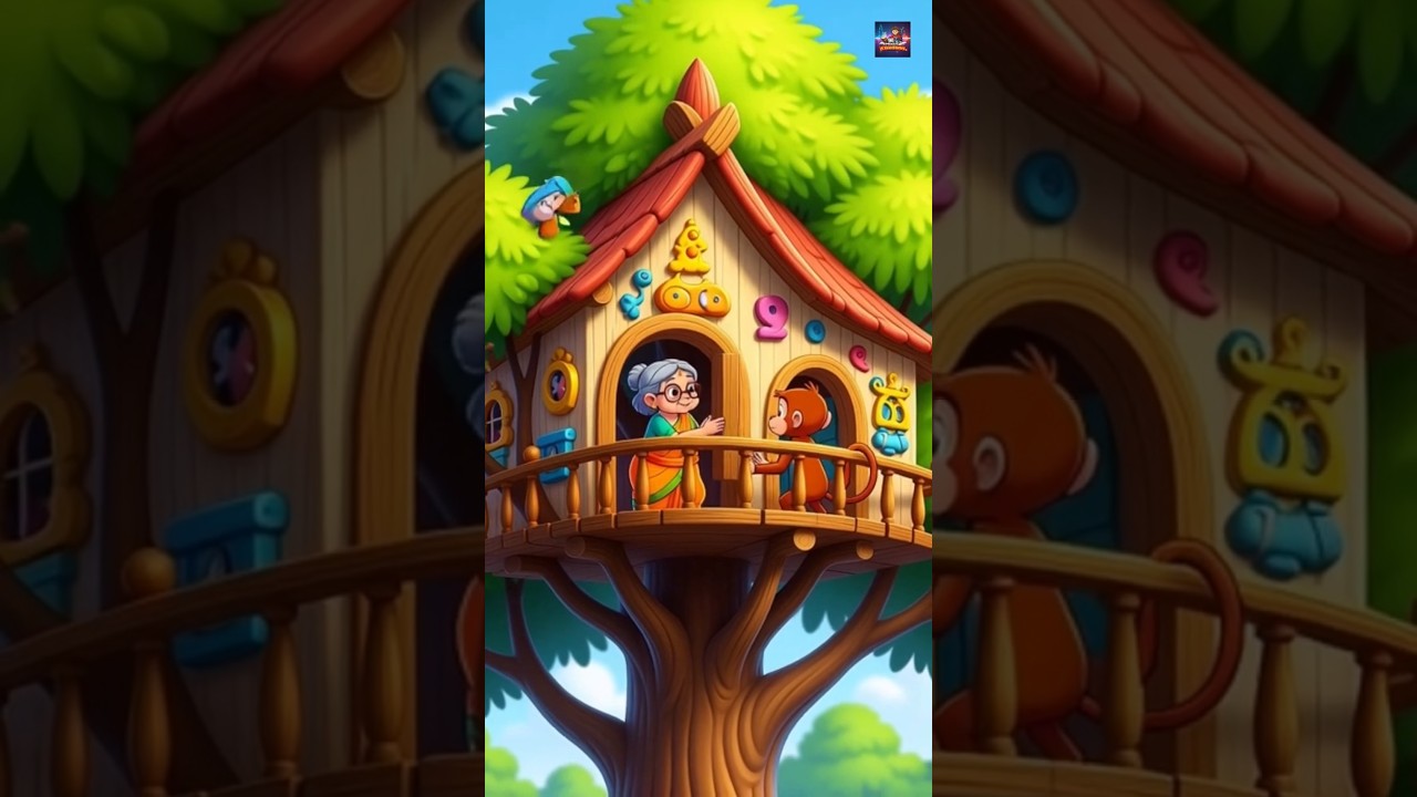 Grandmother and monkey work hard to build a tree house 😭 