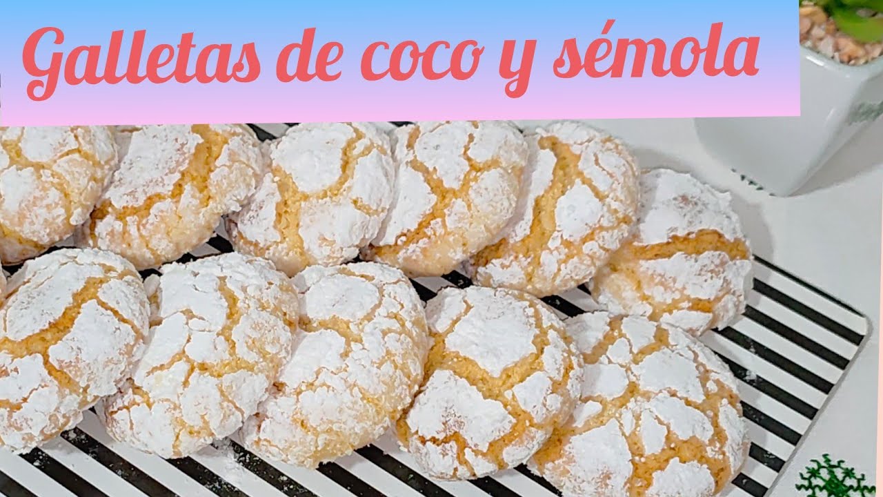 galletas de coco y sémola faciles, muy suaves y deliciosas, ghriyba marroquí tradicional